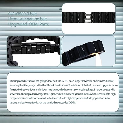 2025 Upgrade 41A3589-3 41a3589-12 Garage Door Drive Openers Belt Assembly for 7 ft Garage Door Opener Belt Length 233" Compatible with Liftmaster Chamberlain Craftsman Garage Door 5-Year QA