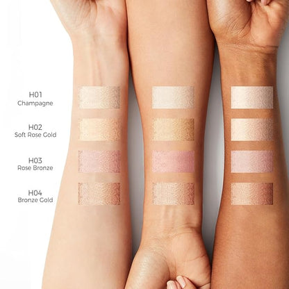 Dewy Highlighter Makeup 15g0.53fl.Oz, Highlighter Makeup Stick for Face and Body, Radiant  Shimmer Glow, Buildable Color for All Day  Vegan  Cruelty-Free  Champagne Beige Gold