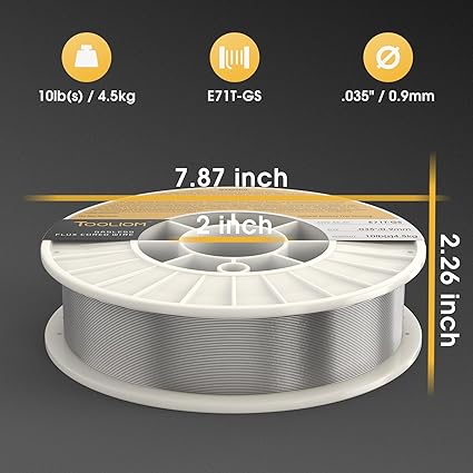 TOOLIOM E71T-GS .035" Diameter 10-Pound Spool Flux Core Self-shielded Carbon Steel MIG Welding Wire