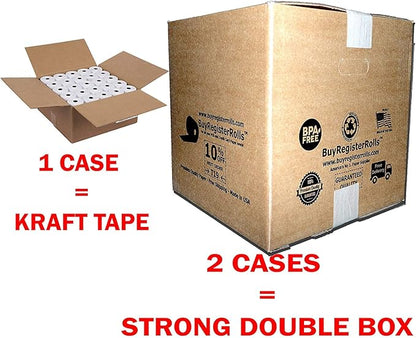 (10 Rolls - 50 GSM) 3'' x 95' WhiteCanary 2 Ply Carbonless Kitchen Printer Paper Cash Register Receipt Rolls for Star Micronics SP2000, UP389 VeriFone Omni 480, Printer 220, 250, 900 TMU 220