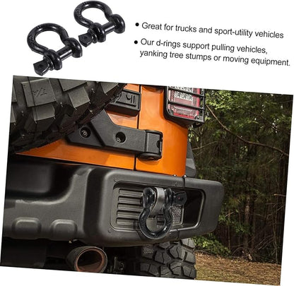 58-inch heavy duty stainless steel D-ring shackles, D-ring shackles, black vehicle hitch recovery shackle