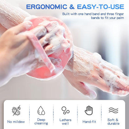 Manmihealth Soft Silicone Shower Brush 1pc Pink Only, Super-Lathering and Deep-Cleaning Body & Face Scrubber, Gentle Exfoliating Bath Glove for All Skin Types( 1 pack pink )