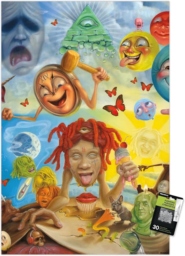 Trends International Trippie Redd "Life's A Trip" - Art Wall Poster, 24" x 36" Canvas Poster