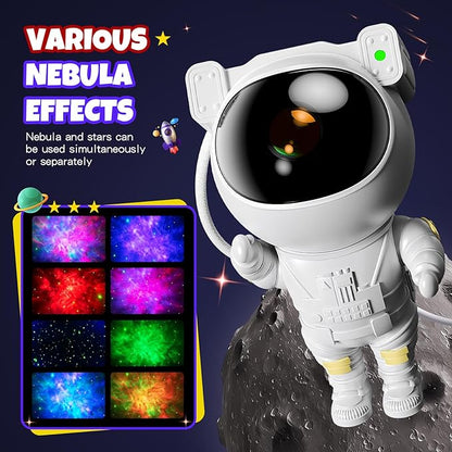 Astronaut Star Galaxy Projector - Space Starry Night Light Nebula Ceiling Projection Lamp with Timer and Remote, for Kids Adults for Bedroom, Gaming Room, Room Decor