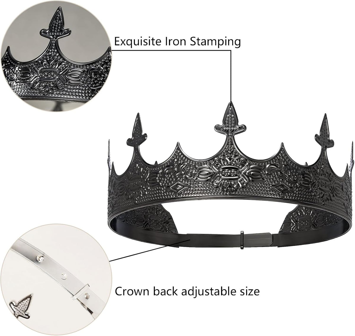 XEUZK King Crown for Men Crowns Tiara for Birthday Party Costume