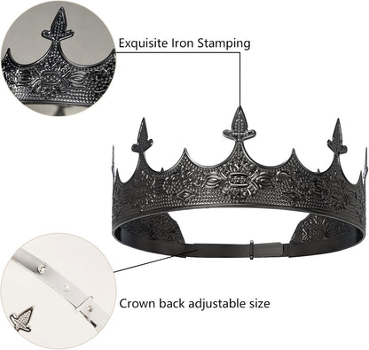 XEUZK King Crown for Men Crowns Tiara for Birthday Party Costume