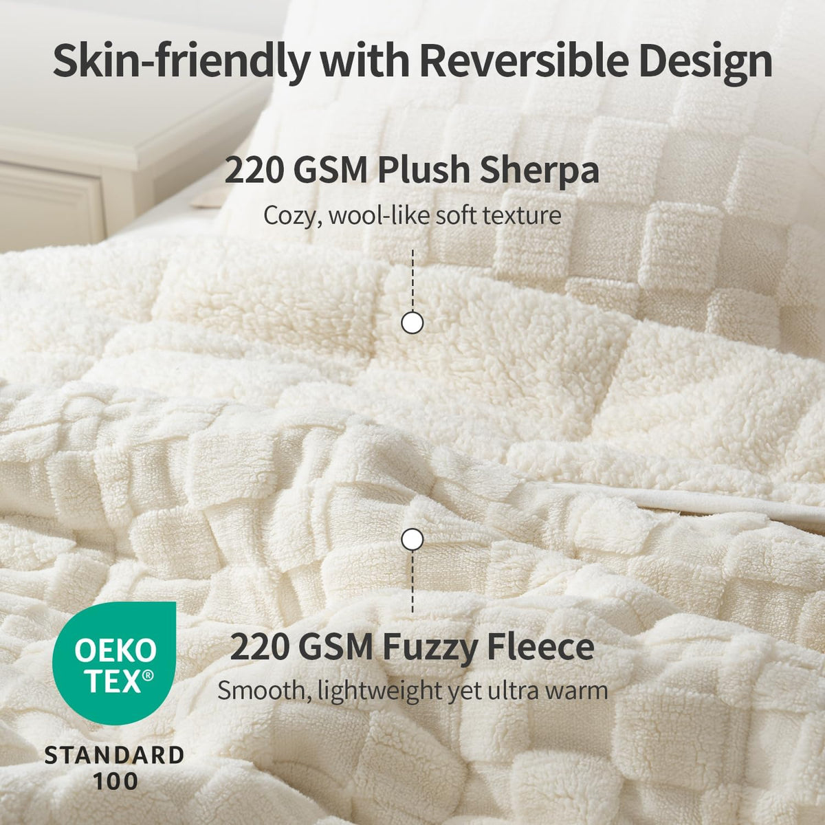 Uttermara Sherpa Weighted Blanket, Queen 60 x 80 in, 15 lb