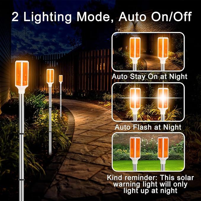 Aolyty Solar Lights Outdoor, Waterproof Driveway Markers Reflective, Warning Flash Light with 2 Lighting Modes, LED Solar Light 4 Pack for Parking Lots, Yard, Sidewalk, Stop Sign, 30 Inches (Orange)
