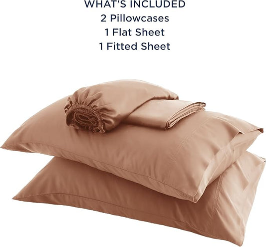Bedsure Full Size Bed Sheets, Cooling Sheets for Full Size, Rayon Derived from Bamboo, Breathable  Soft Deep Pocket Up to 16 Inches, Hotel Luxury Silky Bedding, Bedsheet  Pillowcases, Taupe
