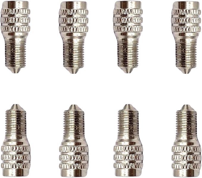 8 Pcs Double Seal Valve Stem Caps, Copper Tire Air Caps Flow Through Metal Valve Caps for Boats, RVs, Trailers and Semi Truck Tires