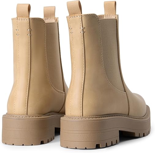 DREAM PAIRS Women's Chelsea Ankle Boots Fashion Low Heel Lug Sole Platform Fall Booties Shoes