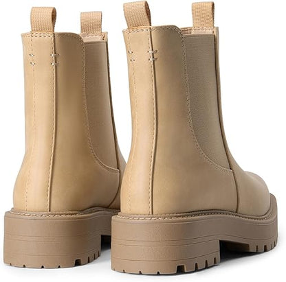 DREAM PAIRS Women's Chelsea Ankle Boots Fashion Low Heel Lug Sole Platform Fall Booties Shoes