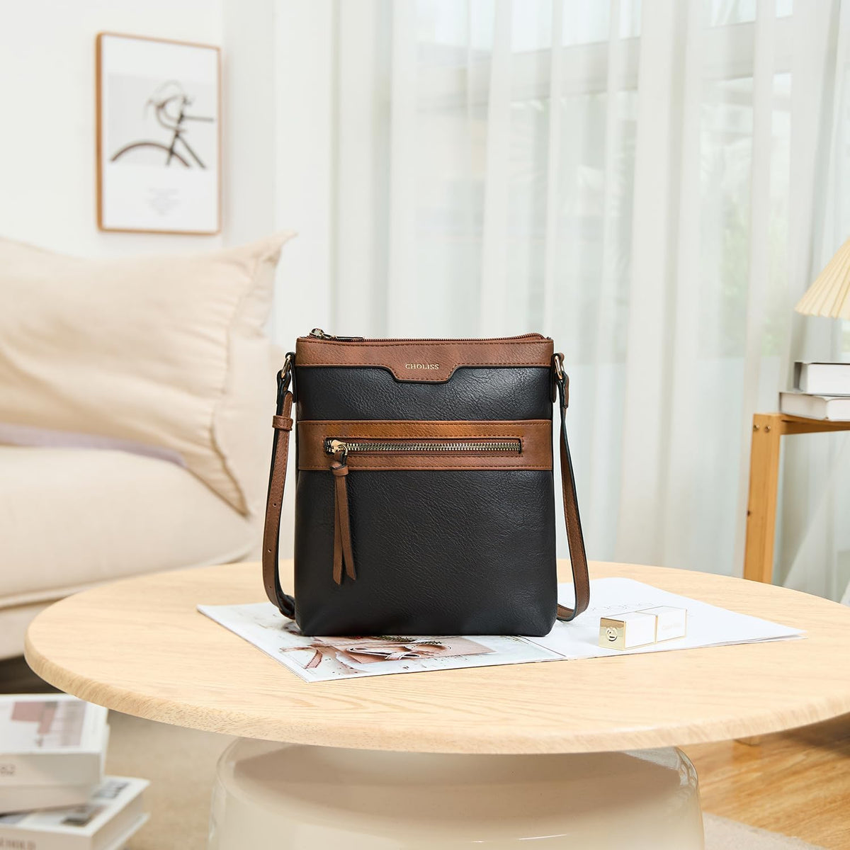 CHOLISS Crossbody Bags for Women, Purses for Women Handbags with Vegan Leather, Travel Purse Over Shoulder Bag.