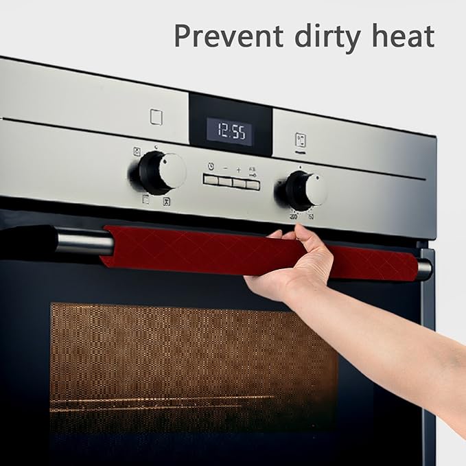 OUGAR8 Refrigerator Door Handle Covers,Keep Your Kitchen Appliance Clean from Smudges, Fingertips, Drips, Food Stains, Perfect for Dishwashers (5pcs,Burgundy)