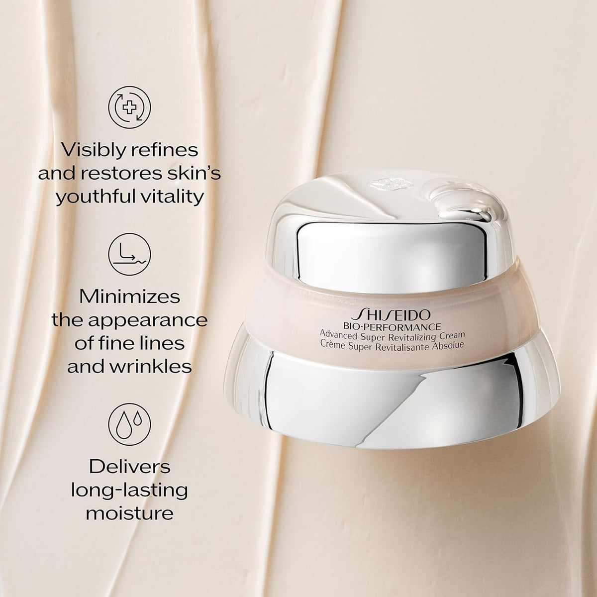 Shiseido Bio-Performance Advanced Super Revitalizing Cream - Anti-Aging Moisturizer - Reduces Appearance of Fine Lines & Wrinkles, Provides Long-Lasting Hydration