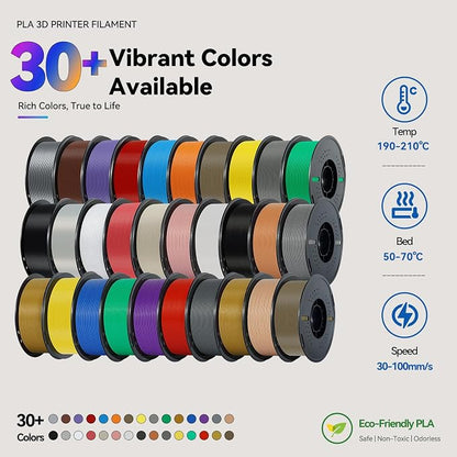 Kingroon PLA 3D Printer Filament, Dimensional Accuracy +/- 0.02 mm, 1 kg Spool(2.2lbs), 1.75 mm?Black