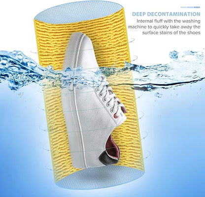 Shoe Washing Machine Bag 1PC, Reusable Durable Zipper Laundry Bag Shoe Washing Bag for Washer and Dryer, Sneaker Tennis Shoe Cleaning Bag for All Shoe Types, Yellow