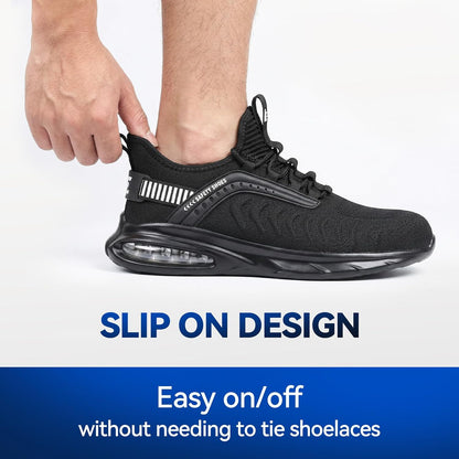 Steel Toe Shoes for Men Women Lightweight Cushion Sneakers Slip Resistant Safety Work Shoes Indestructible Sneakers
