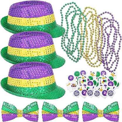 Sequins Fedora Hat Mardi Gras Celebration Party Accessories Carnival Party Decor
