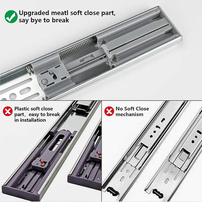 LONTAN 1 Pair Soft Close Drawer Slides 18 Inch Heavy Duty Cabinet Rails