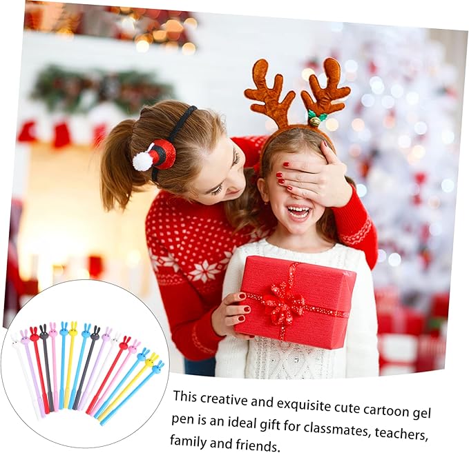 Office Ink Pens Rabbit Design 16pcs Plastic Gel Pens School Writing Stationery Smooth Writing Colorful Random Color