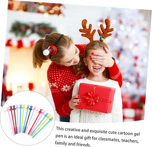 Office Ink Pens Rabbit Design 16pcs Plastic Gel Pens School Writing Stationery Smooth Writing Colorful Random Color