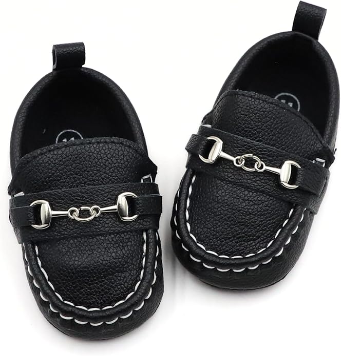 First Walking Shoes for Baby Boys Delightful Solid Color Slip-On Loafers, Lightweight, Non-Slip Flat