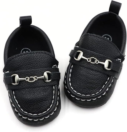 First Walking Shoes for Baby Boys Delightful Solid Color Slip-On Loafers, Lightweight, Non-Slip Flat
