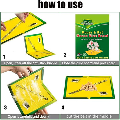 Mouse Traps,RatTraps,Mouse Traps Indoor,Rat Traps for House,Mouse Glue Traps,Mice Traps for House,Sticky Traps, Glue Boards Professional Strength That Work Capturing Indoor and Outdoor Rat