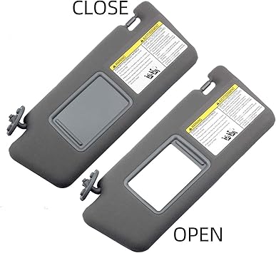 Dasbecan Left Driver Side Sun Visor Compatible with Toyota Tacoma 2005-2012 2013 2014 2015 74320-04181-B1 Gray Without Light