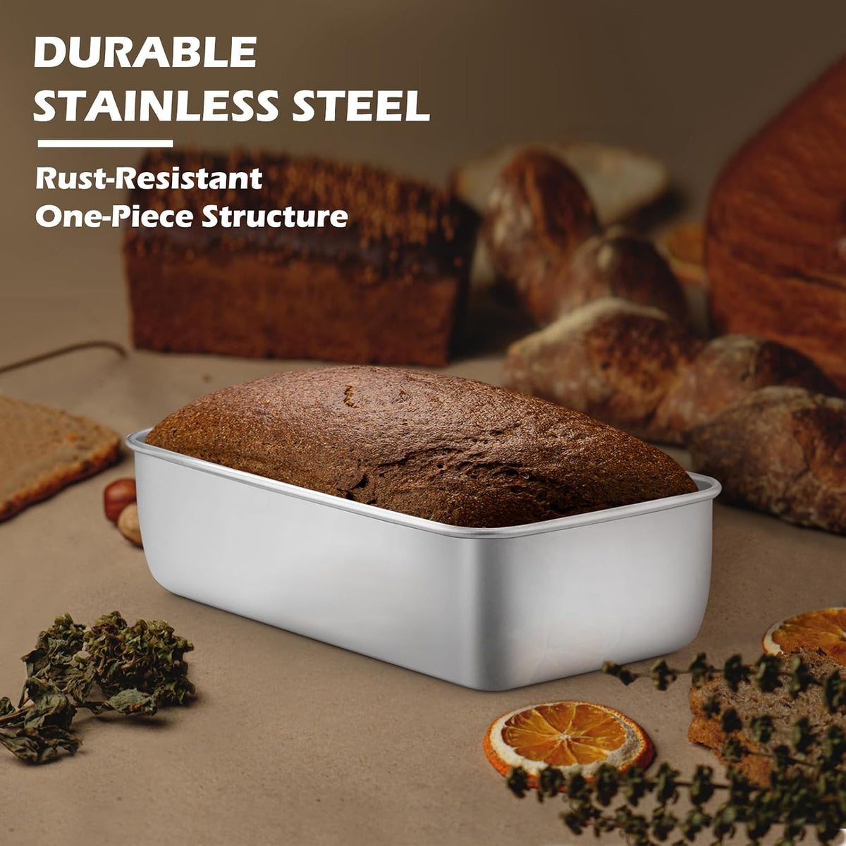 2 Pack Loaf Pans for Baking Bread, 9IN x 5IN Stainless Steel Loaf Pans for Homemade Bread, Meatloaf, Bananas, Brownies, Lasagnas, Dishwasher Oven Safe(Has Cosmetic Scratches)