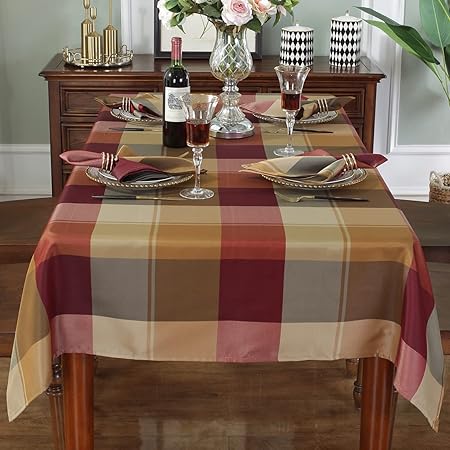 Rectangle Tablecloth 52 x 70 Inch Checkered Table Cloths Spillproof Anti-Shrink Soft and Wrinkle Resistant Decorative Fabric Table Cover for Kitchen Dinning Tabletop Outdoor(RectangleOblong,Red)