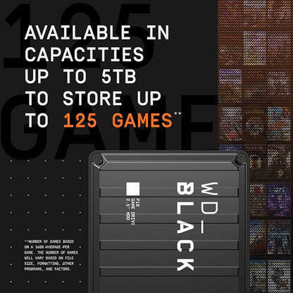 WD_BLACK 5TB P10 Game Drive, Portable External Hard Drive, Works with Playstation, Xbox,  PC - WDBA3A0050BBK-WESN