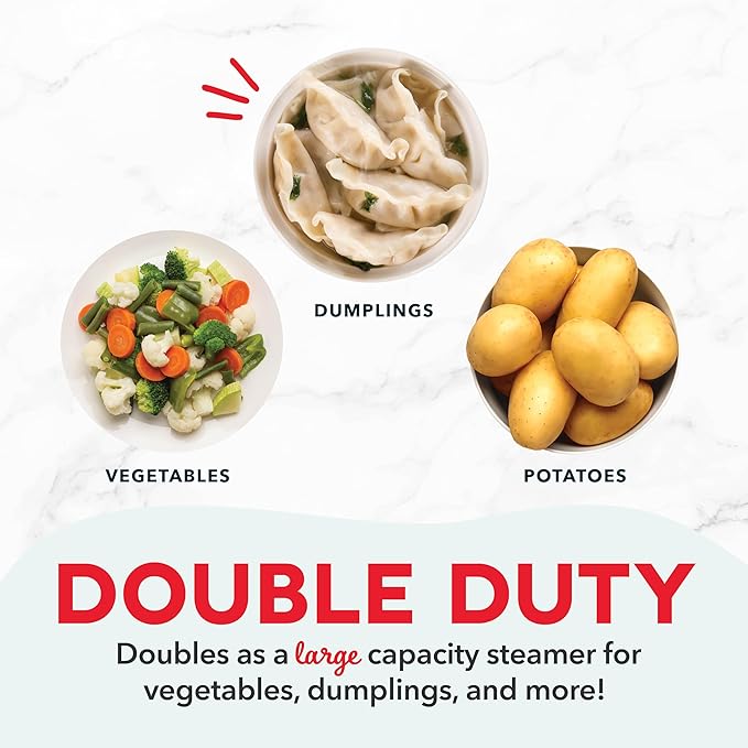 DASH Deluxe Rapid Egg Cooker for Hard Boiled, Poached, Scrambled Eggs, Omelets, Steamed Vegetables, Dumplings  More, 12 capacity, with Auto Shut Off Feature - Red