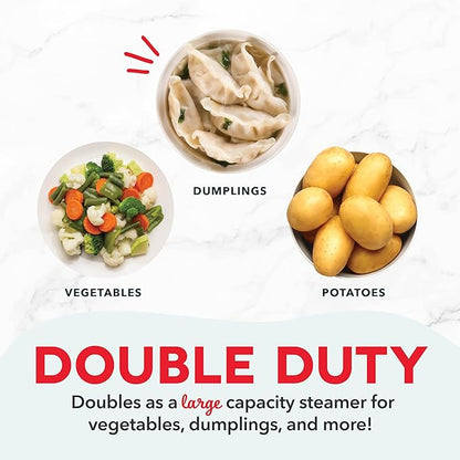 DASH Deluxe Rapid Egg Cooker for Hard Boiled, Poached, Scrambled Eggs, Omelets, Steamed Vegetables, Dumplings  More, 12 capacity, with Auto Shut Off Feature - Red