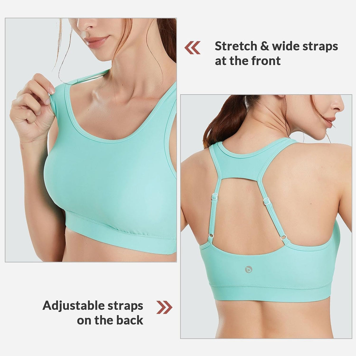 baleaf Women's UPF 50+ Swim Bra Modest Bikini Top Quick Dry Workout Sport Bra Under Rash Guard .