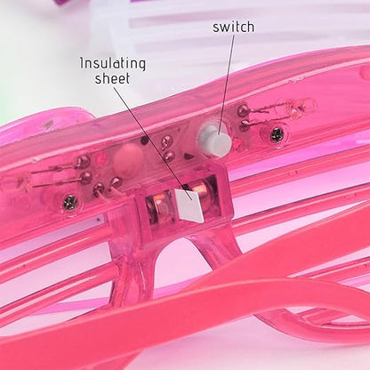 Light Up Glasses, LED Glasses, Glasses Glows in The Dark, Neon Flashing Glasses, 3 Modes, Battery Powered