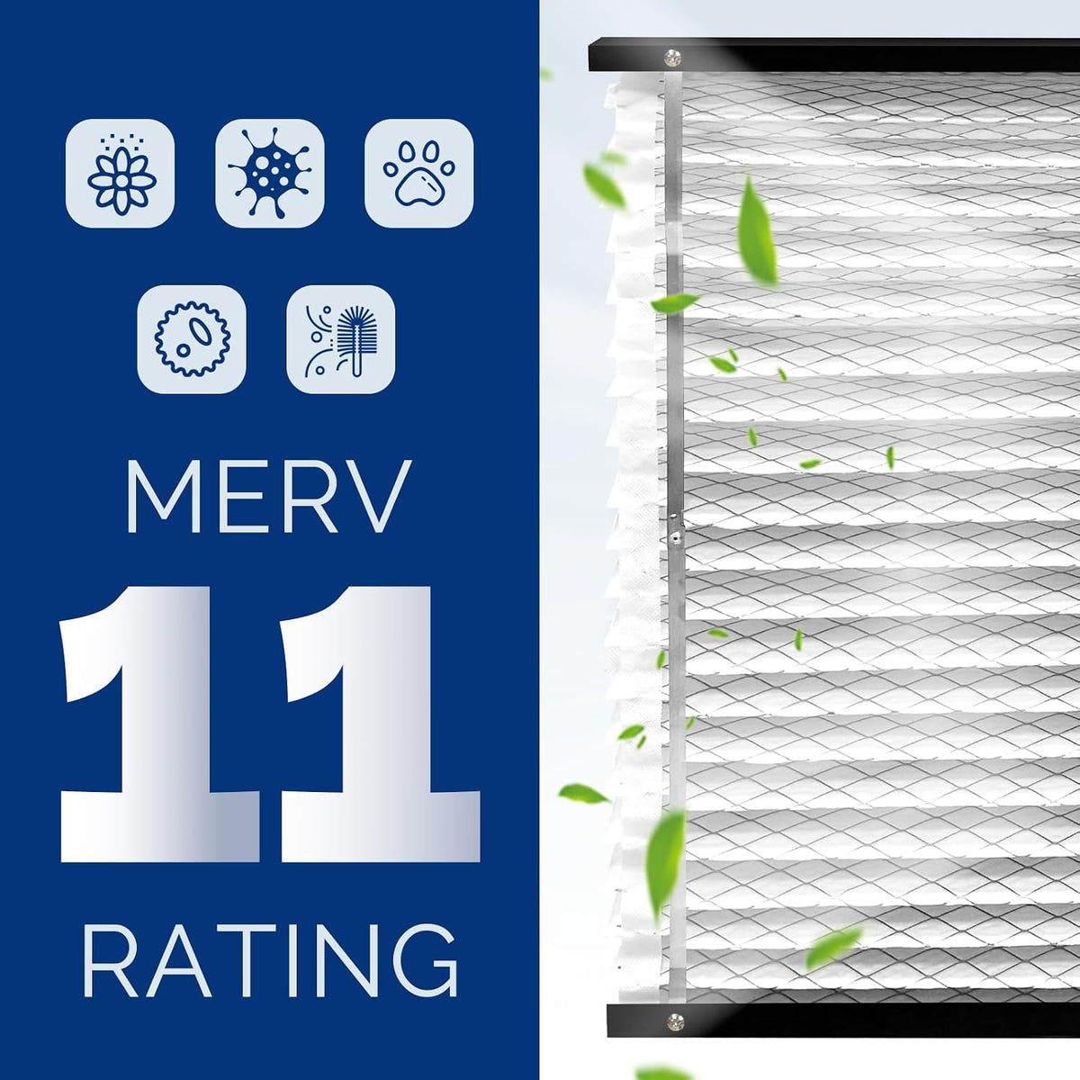 2-Pack 410 Replacement Filter Compatible with Aprilaire Whole House Air Purifiers, Models 1410, 1610, 2410, 2416, 3410, 4400, MERV 11 Air Purifiers, Size: 16x25x4(Actual Size 16.1''x27.8"x4)