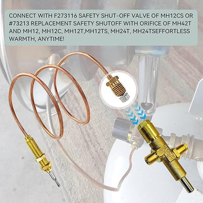 Thermocouple F273117 for Propane Tank Top Heaters, Patio Thermopile Replacement for Mr. Heater Models (MH12CMH24TMH42T)
