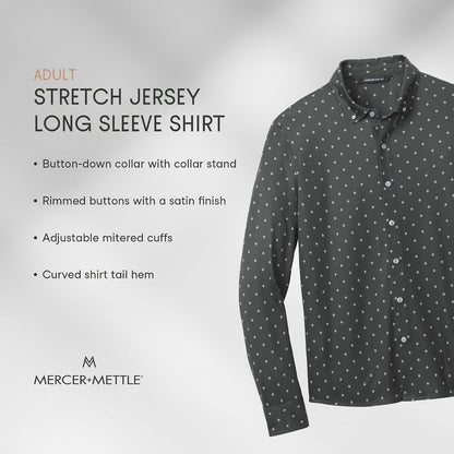 Unisex Stretch Jersey Long Sleeve Shirt | Button Down Work Shirt for Men & Women, Long Sleeve Jersey Top