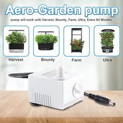200623 Aero-Garden Pump with 20 Filters, Ultra Quiet Hydroponics Growing System Pump Fit for Harvest Bounty Farm Extra Ultra All Model (2Pack)