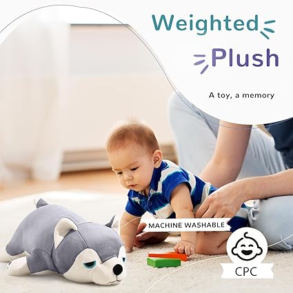 30" Weighted Stuffed Animals Giant Weighted Pillow Toy for Kids  Adults, Soft and Huggable Husky Plush Gift for Boys  Girls 5 lbs Large Stuffed Dog Toys