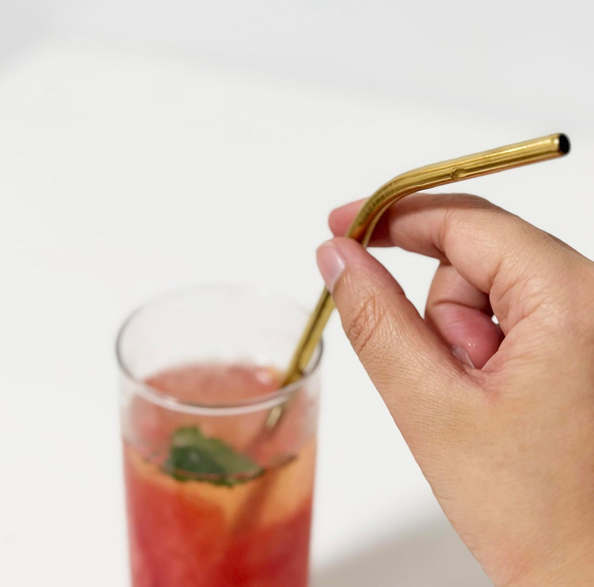 9 Pcs Stainless Steel Straws, Reusable Drinking Straws, 5 Straight + 4 Bent Metal Straws Set With 1 Pcs Cleaning Brushes (Gold, 8.5 Inch)