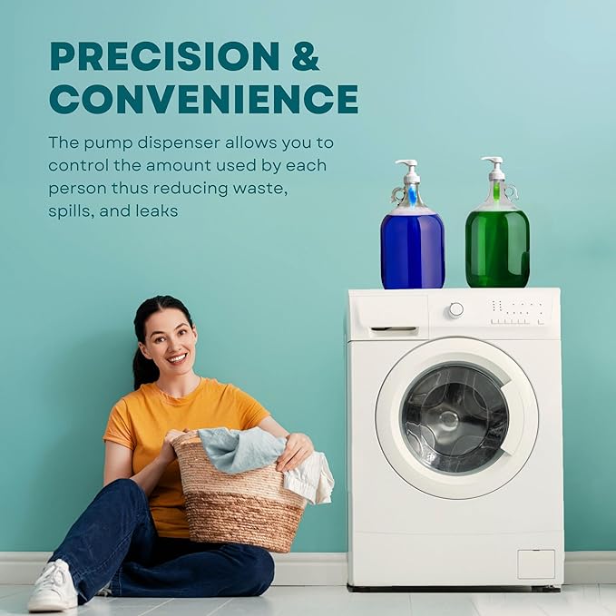 Gallon Pump Dispenser - for Plastic or Glass Bottles - Heavy-Duty Leak Proof for Commercial and Household Use - Plastic Pump for Gallon Jug - Non-BPA Plastic (Pack of 2)