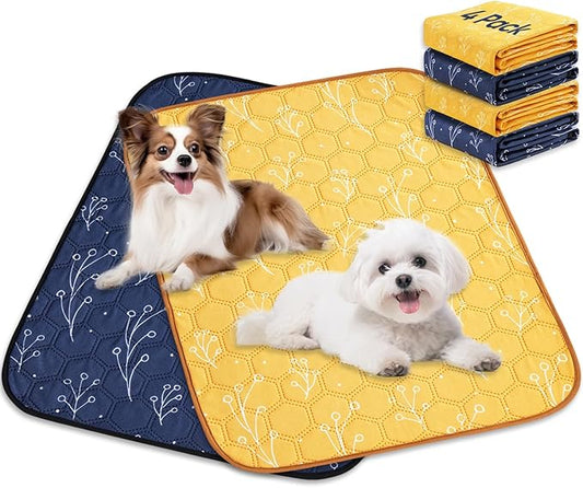 ALTIPOPIC Washable Pee Pads for Dogs, 4 Pack 1.5'x2' Super Absorbent Reusable Waterproof Dog Pee Pads, Non Slip Puppy Pads, Large Whelping Pads, Heavy Duty Puppy Potty Training Pads