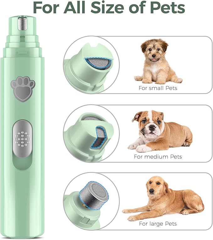 VIWIK Dog Nail Grinder, 2-Speed Rechargeable Dog Nail Trimmers for Large Medium  Small Dogs, Upgrade Professional Electric Pet Paws Grooming, Quiet Puppy Grooming Tool, for Dogs Cats