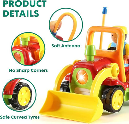Haktoys Remote Control Bulldozer Toy for Toddlers  Easy RC Construction Tractor with Blade for Boys  Girls Ages 18 Months and Up  First Remote Control Vehicle for Kids