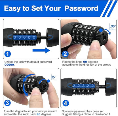 NDakter Bike Chain Lock, 5 Digit Combination Heavy Duty Anti Theft Bicycle Chain Lock,2.623.24.2756Ft Long Security Resettable Bike Locks for Bike, Bicycle, Scooter, Door, Gate, Fence-46mm Thick