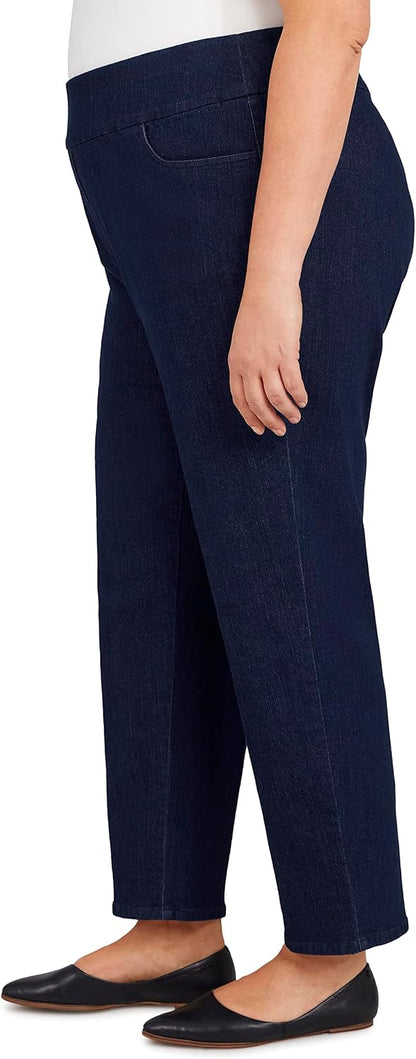 Womens Womens Plus-Size Super Stretch Mid- Rise Short Length Pant