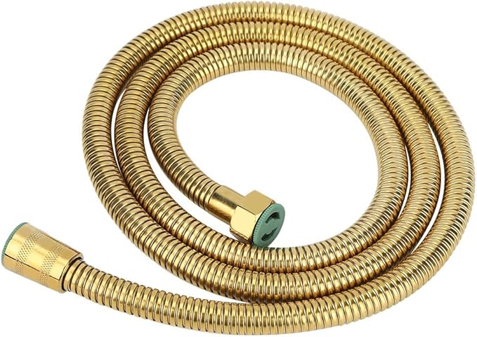 Tissting G1/2in Gold Shower Hose Stainless Steel Material Double Buckle Design Handheld Shower Head Hose Suitable for Most Bathroom Showers Bathroom Accessories https://a.co/d/gHmTCHk